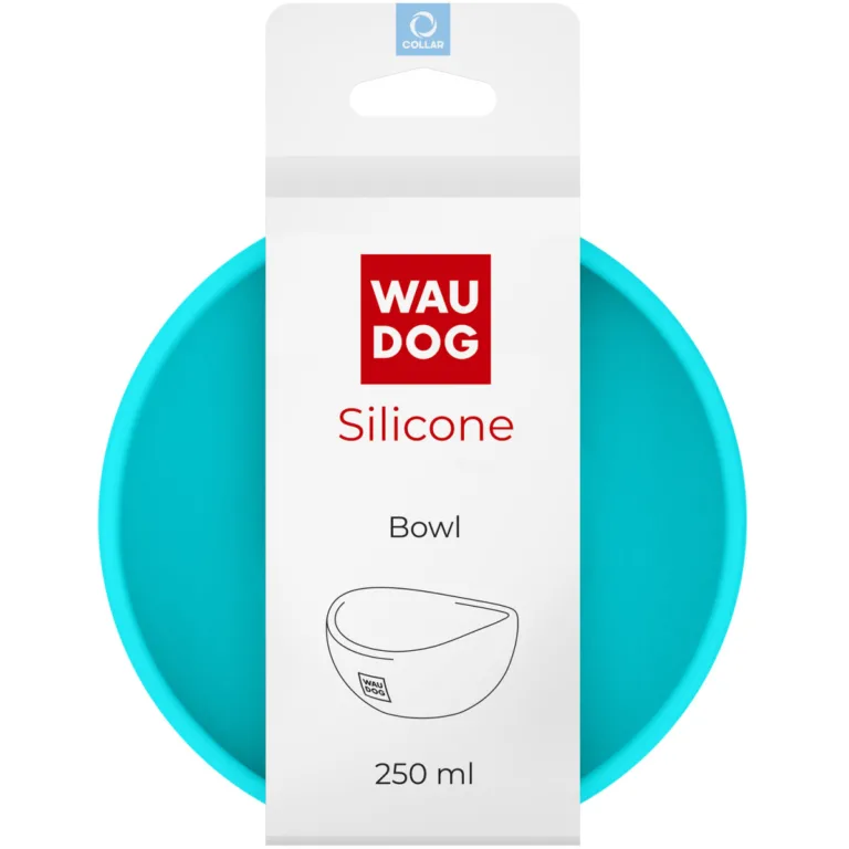 Миска WAUDOG Silicone блакитна 250 мл для котів і дрібних порід собак