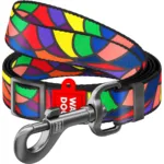 Повідець для собак нейлоновий WAUDOG Nylon, малюнок "Вітраж", регульований, 152-183 см