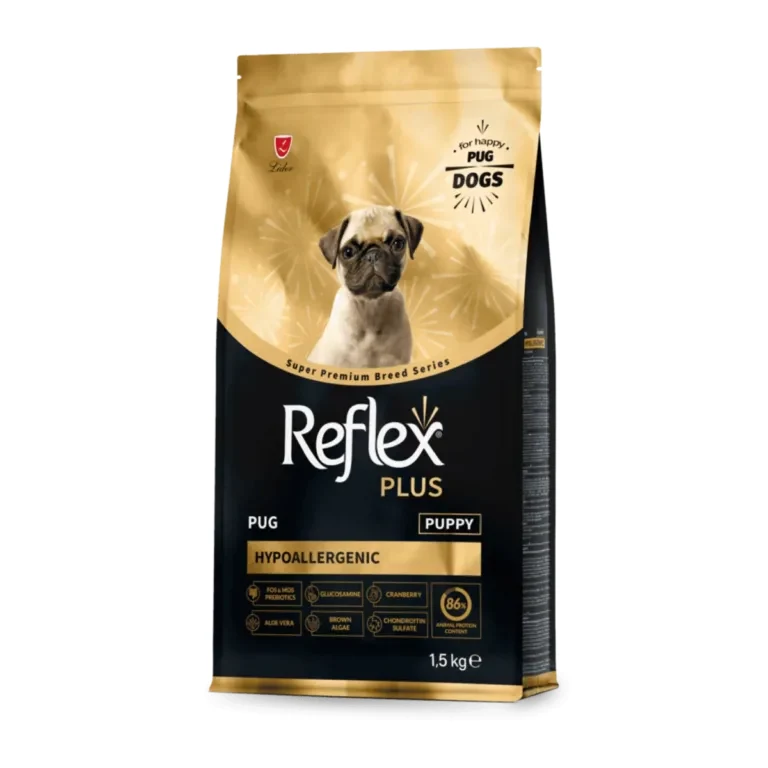 Повнораціонний сухий корм для цуценят породи мопс Reflex Plus, 1.5 кг