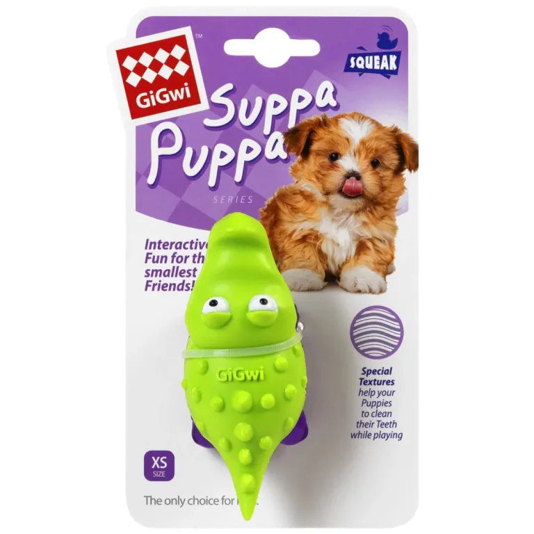 Іграшка для цуценят Крокодильчик з пискавкою GiGwi Suppa Puppa, гума, 9 см