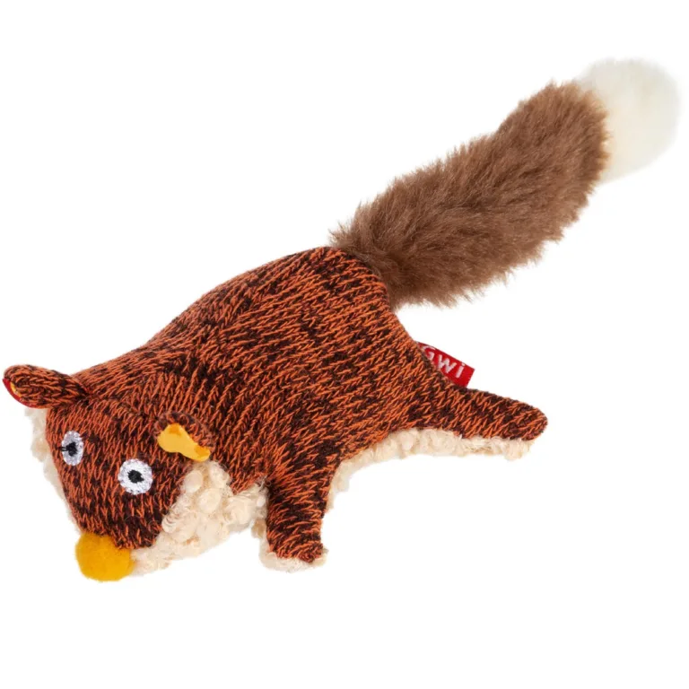 Іграшка для собак Лисиця з пискавкою GiGwi Plush, текстиль, 9 см