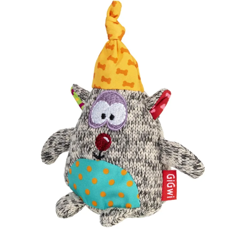 Іграшка для собак Ведмідь з пискавкою GiGwi Plush, текстиль, 10 см