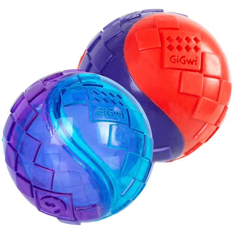 Іграшка для собак Два м'ячі з пищалками GiGwi Ball, TPR гума, 6 см