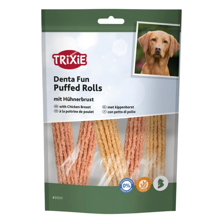 Ласощі Trixie Denta Fun Puffed Rolls роли з курячою грудкою для собак, 12,5 см, 100 г