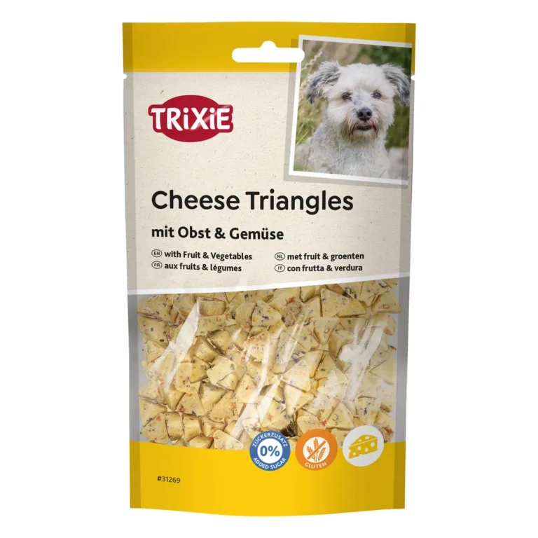 Ласощі Trixie Cheese Triangles сирні трикутники з фруктами та овочами для собак, 80 г