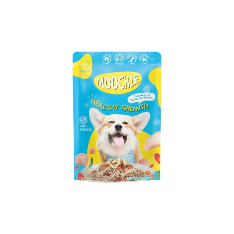 Вологий корм для цуценят Moochie Superfood Healthy Growth з куркою, морквою, ягодами годжі та коричневим рисом 85 г
