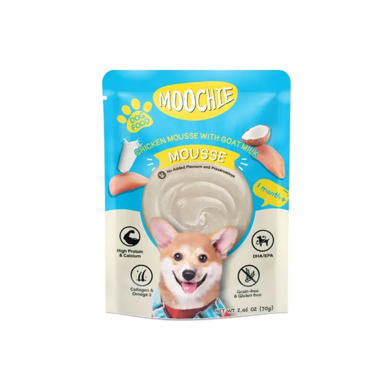 Вологий корм для собак Moochie Mousse мус з куркою та козячим молоком 70 г