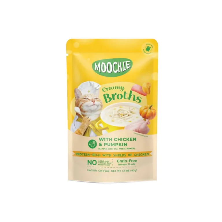 Вологий корм для котів Moochie Creamy Broth кремовий бульйон з куркою та гарбузом 40 г