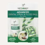Набір Vet's Best Advanced Dental Spray & Floss Ball стоматологічний спрей та мотузкова кулька для собак, 120 мл