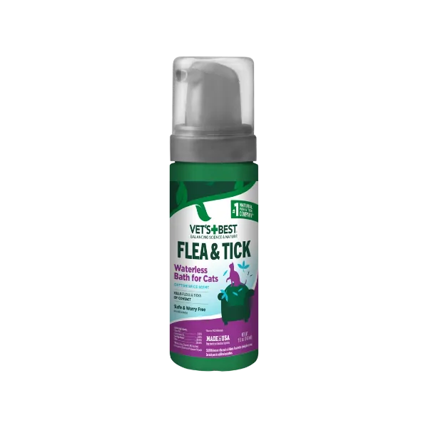 Піна Vet's Best Flea & Tick Waterless Bath Cotton Spice від бліх і кліщів для котів, 150 мл