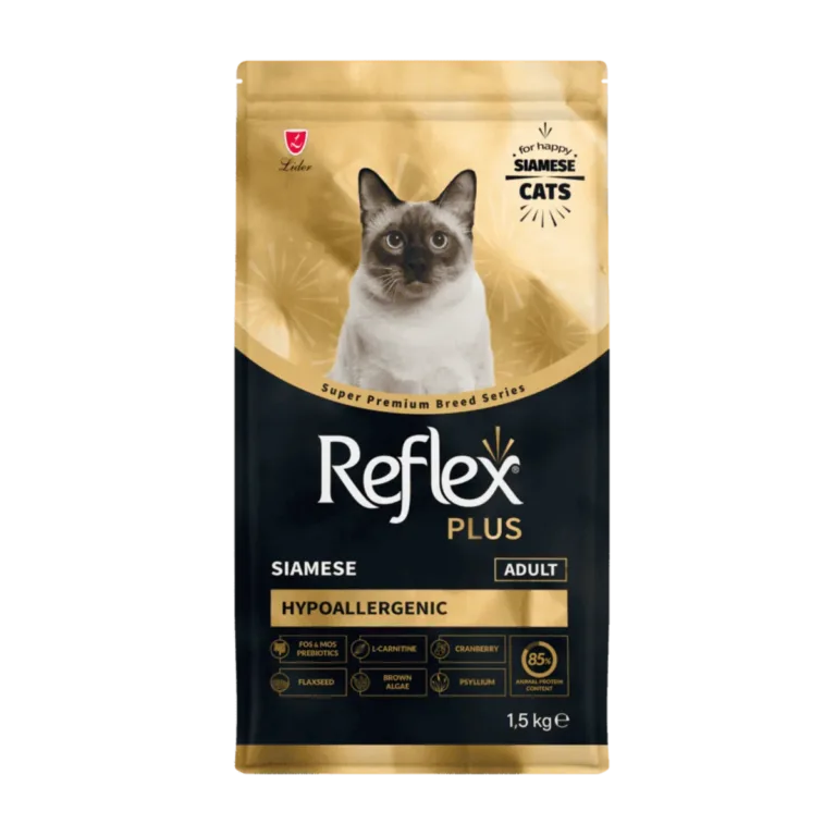 Сухий корм Reflex Plus для дорослих котів сіамської породи з куркою