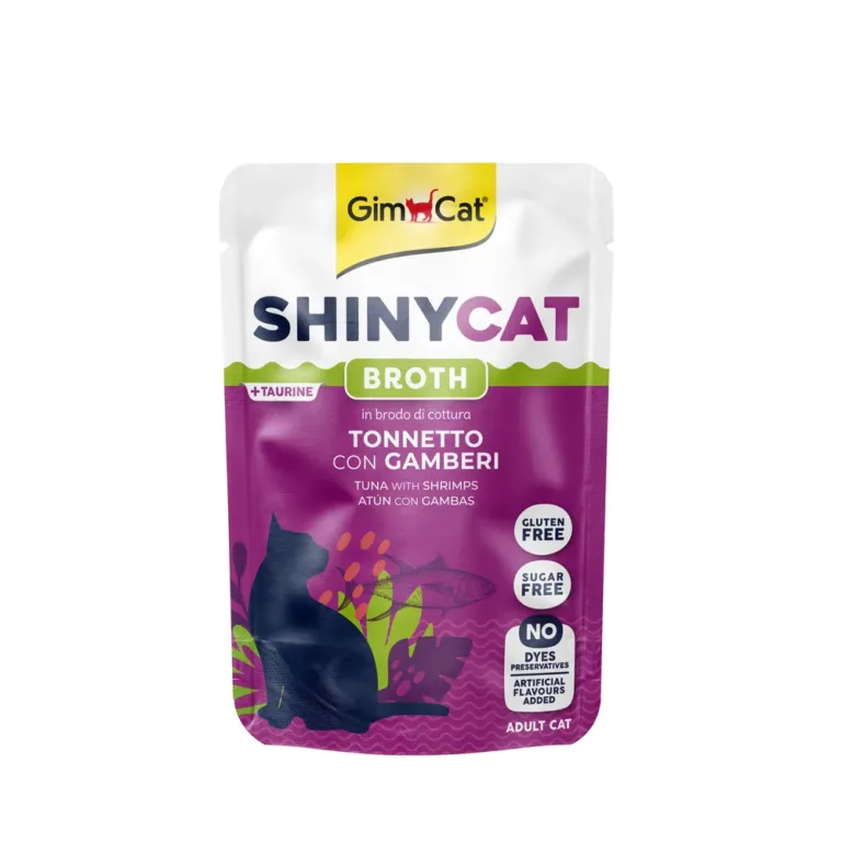 Вологий корм GimCat ShinyCat з тунцем і креветками в бульйоні для котів, 70 г