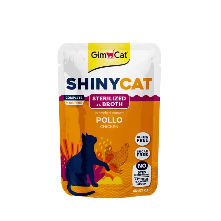 Вологий корм GimCat ShinyCat з куркою в бульйоні для стерилізованих котів, 70 г