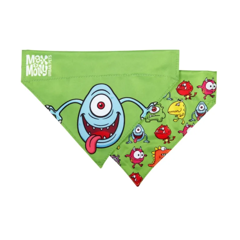 Бандана на нашийник Max & Molly Bandana Little Monsters для собак з принтом монстрики, розмір L