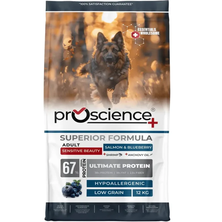 ProScience Adult Dog Sensitive Salmon & Blueberry Сухий корм для дорослих собак усіх порід з чутливим травленням, лосось та чорниця 12 кг