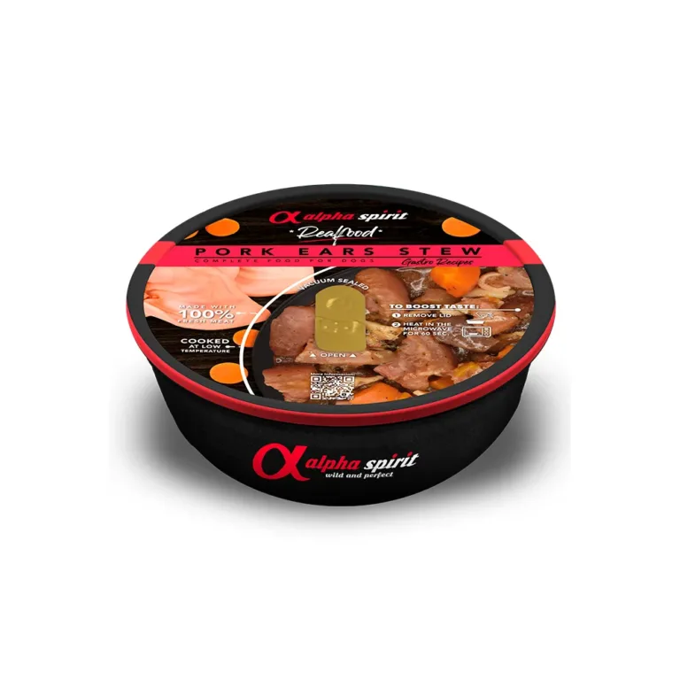 Вологий корм для дорослих собак Alpha Spirit RealFood Stew зі свинячими вушками 280 г