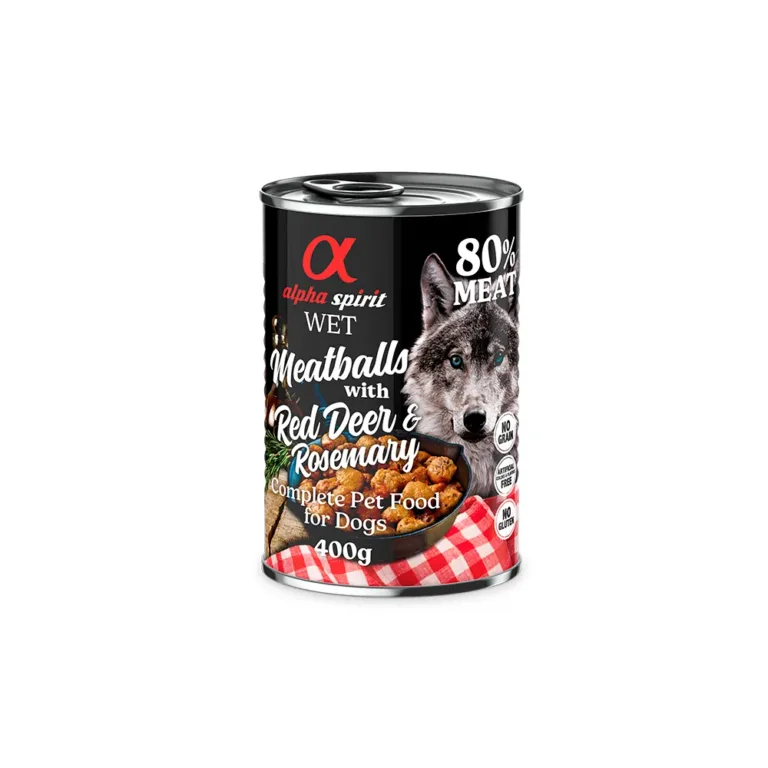 Вологий корм для дорослих собак Alpha Spirit Meatballs з олениною та розмарином, 400 г