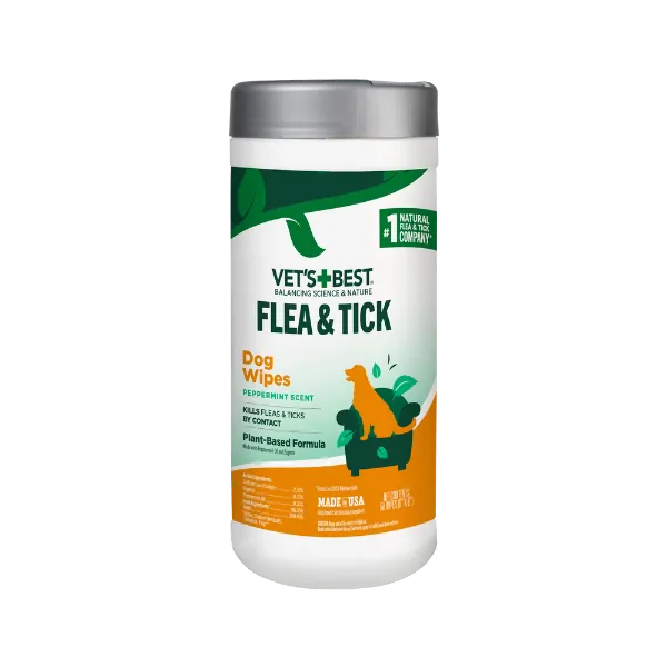 Серветки Vet's Best Flea & Tick Wipes від бліх і кліщів для собак, 50 шт