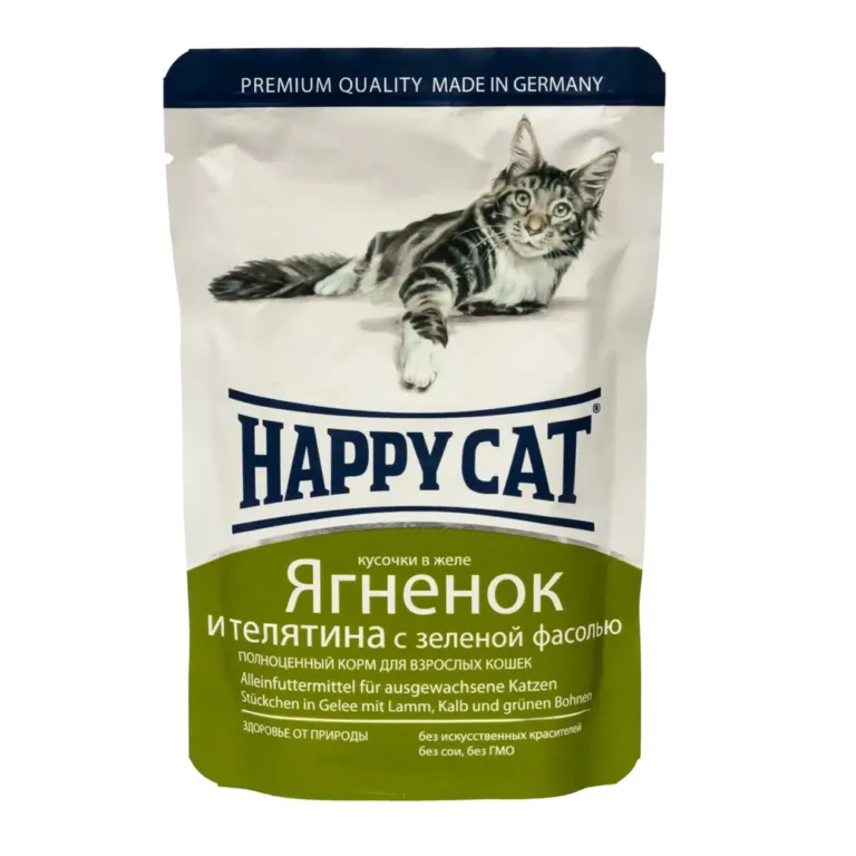 Вологий корм Happy Cat з ягням і телятиною для котів, 100 г
