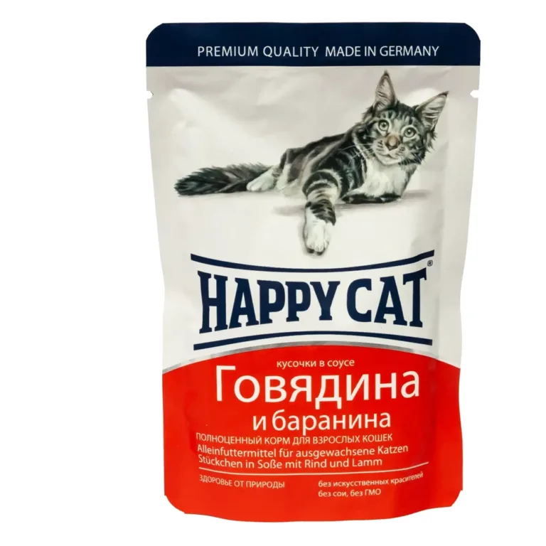 Вологий корм Happy Cat з яловичиною і бараниною для котів, 100 г