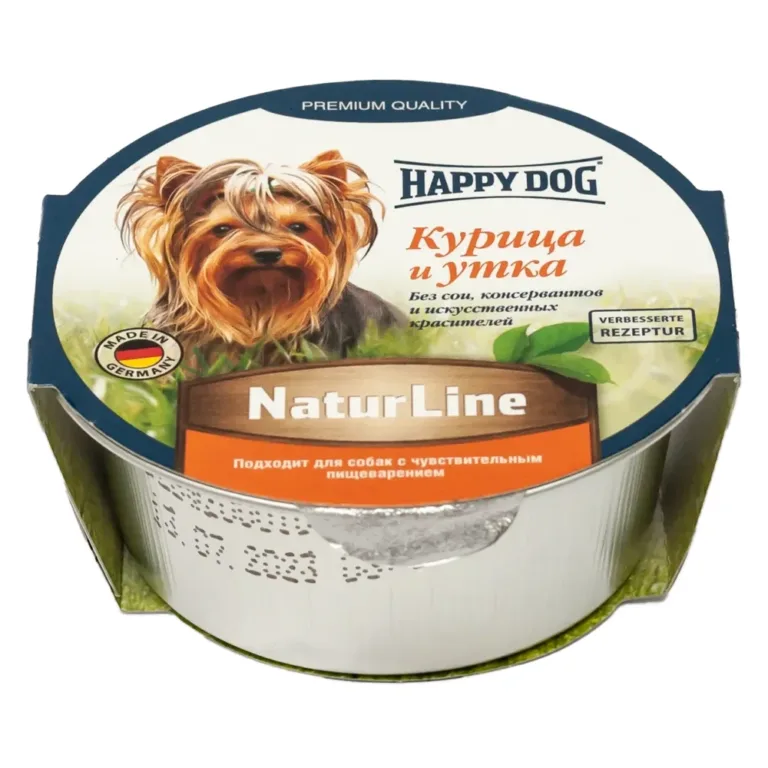 Вологий корм Happy Dog Schale NaturLine паштет з куркою та качкою для собак, 85 г