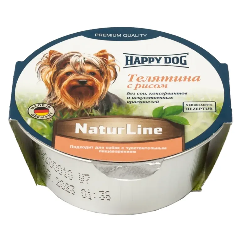 Вологий корм Happy Dog NaturLine паштет з телятиною і рисом для собак, 85 г