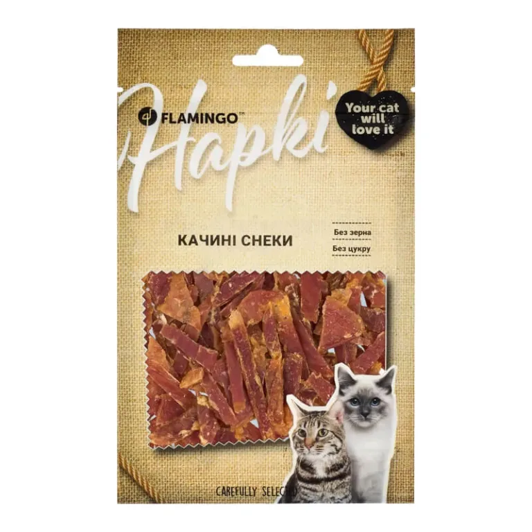 Ласощі Flamingo снеки з качкою для котів, 50 г