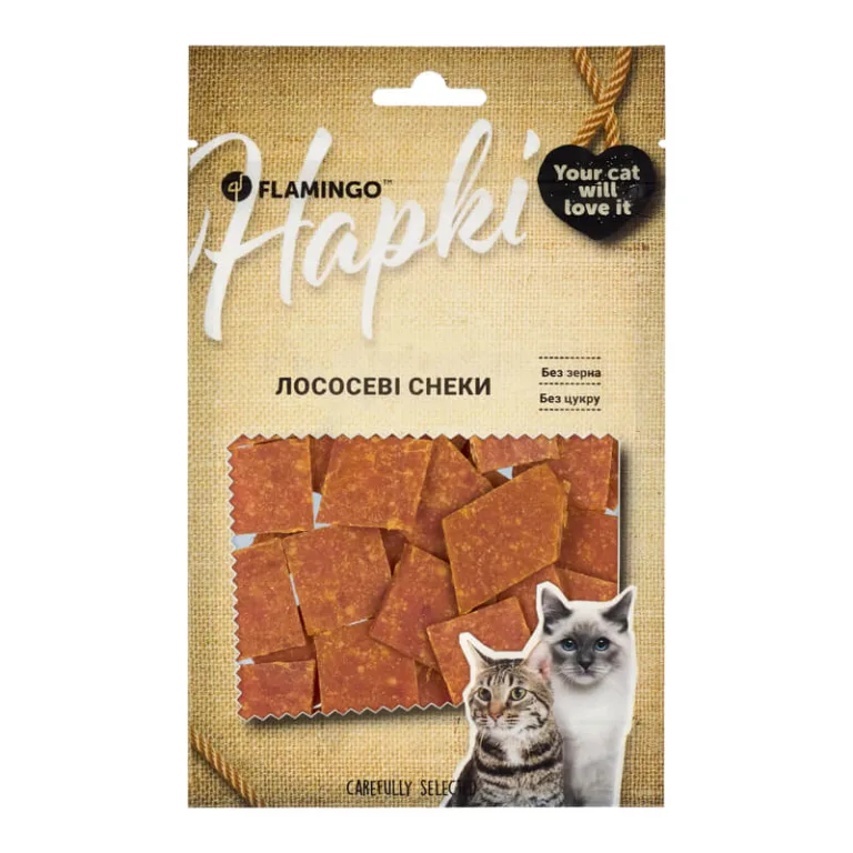 Ласощі Flamingo снеки з лососем і тріскою для котів, 50 г