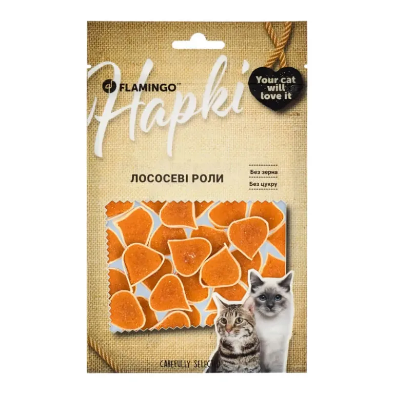 Ласощі Flamingo роли з лососем для котів, 50 г
