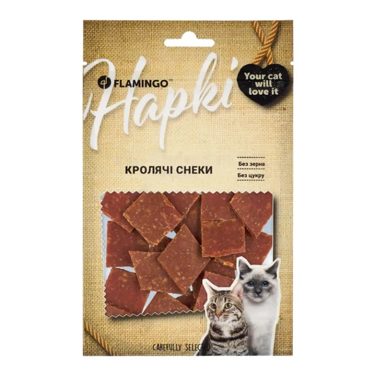 Ласощі Flamingo снеки з кроликом для котів, 50 г