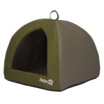 Лежанка-будиночок AnimAll Bad Green зі знімною двосторонньою подушкою для котів і малих собак, зелена, S 46×46×35 см