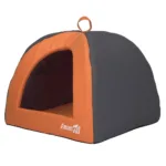 Лежанка-будиночок AnimAll Bad Orange зі знімною двосторонньою подушкою для котів і малих собак, помаранчева, S 46×46×35 см