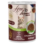 Вологий корм HowMeow для дорослих котів з ягням у соусі, 400 г