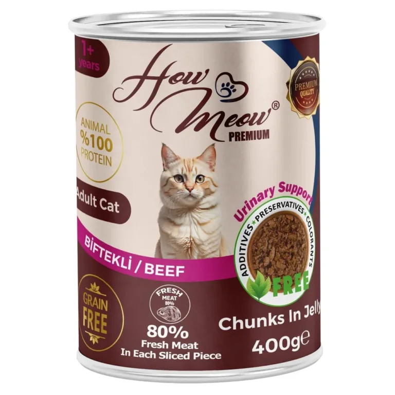 Вологий корм HowMeow для дорослих котів з яловичиною в соусі, 400 г