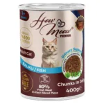 Вологий корм HowMeow для дорослих котів з рибою в соусі, 400 г