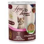Вологий корм HowMeow для кошенят з куркою в соусі, 400 г