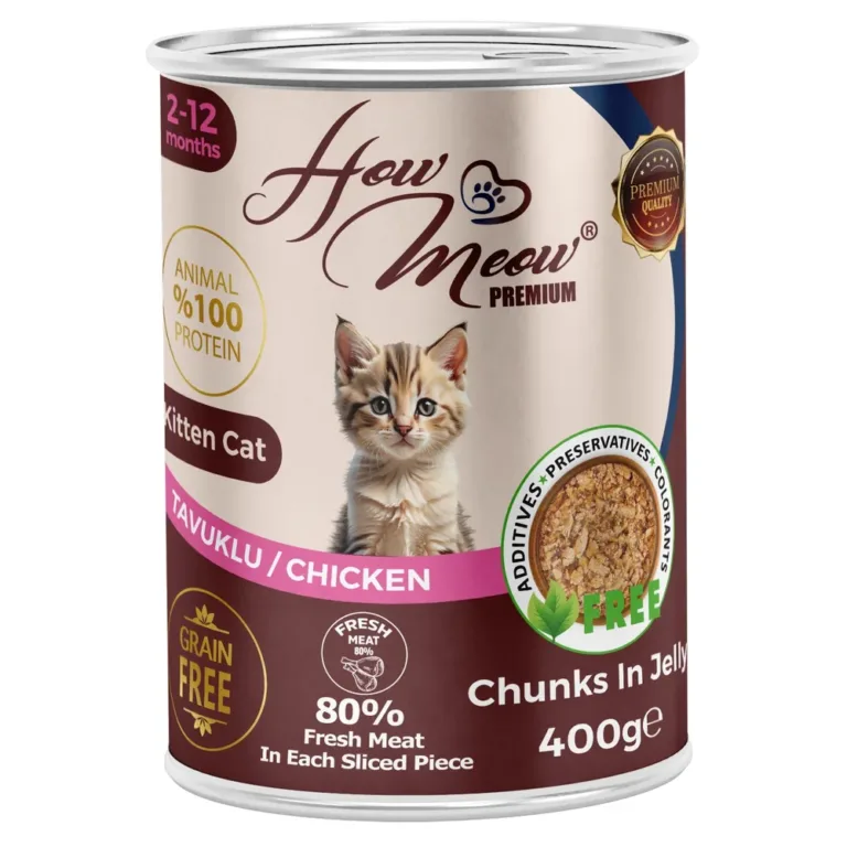 Вологий корм HowMeow для кошенят з куркою в соусі, 400 г