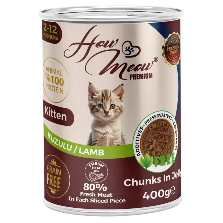 Вологий корм HowMeow для кошенят з ягням у соусі, 400 г