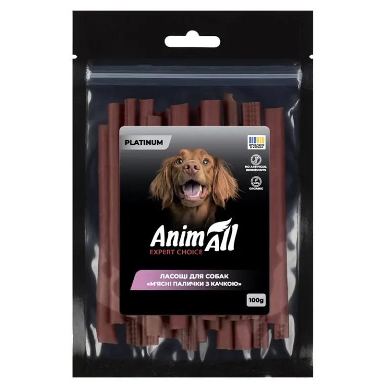 Ласощі для собак AnimAll PLATINUM м'ясні палички з качкою