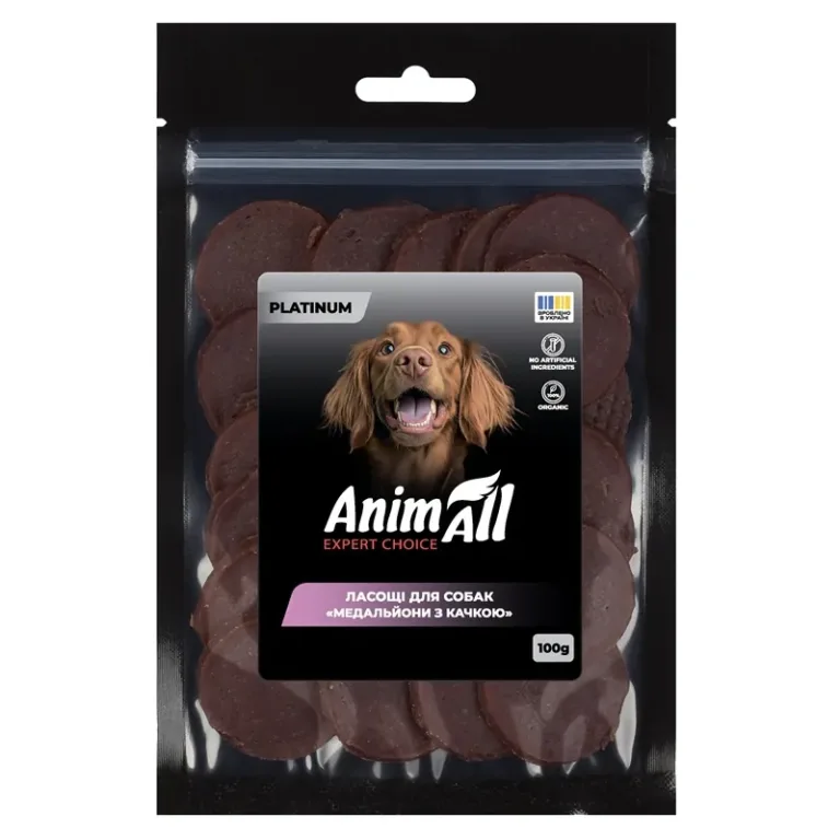 Ласощі для собак AnimAll PLATINUM медальйони з качкою