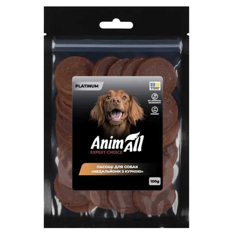 Ласощі для собак AnimAll PLATINUM медальйони з куркою