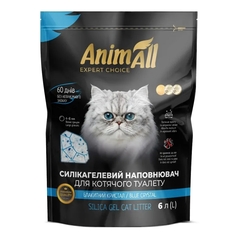 Силікагелевий наповнювач AnimAll Блакитний кристал для котів