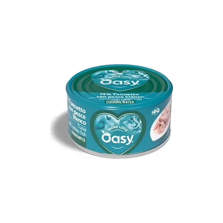Вологий корм для котів OASY More Love з тунцем та білою рибою, 70 г