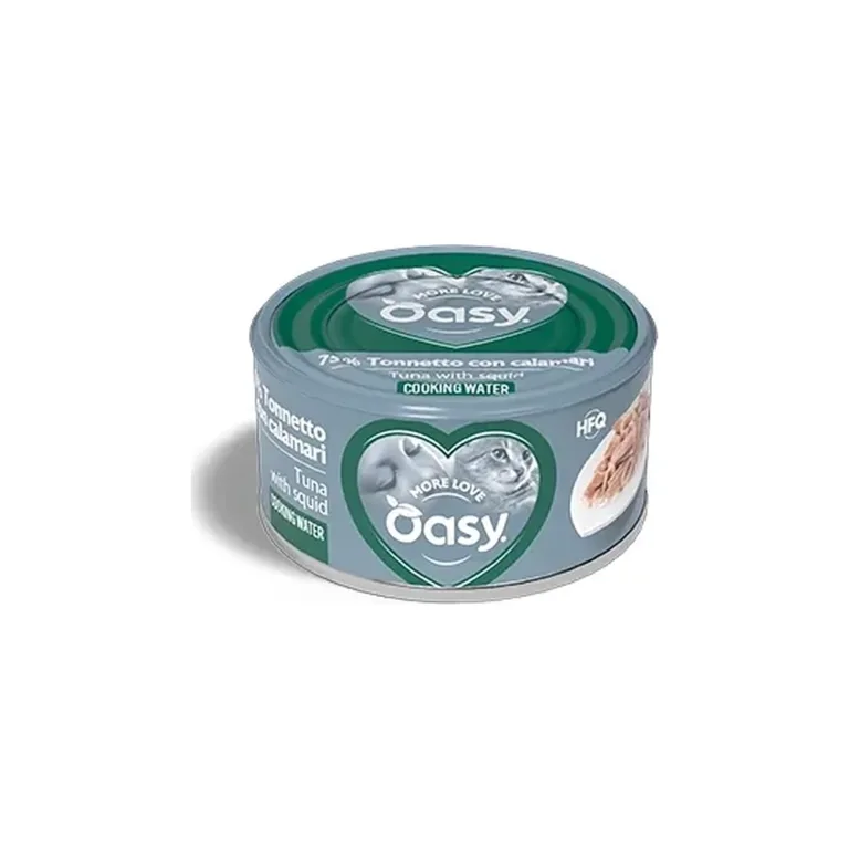 Вологий корм для котів OASY More Love з тунцем та кальмаром, 70 г