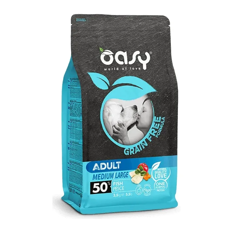 Сухий корм для собак середніх і великих порід OASY Grain Free Adult з рибою, яблуком та бататом