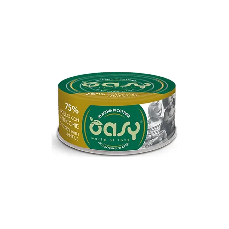 Вологий корм для котів OASY More Love з куркою та сочевицею, 70 г