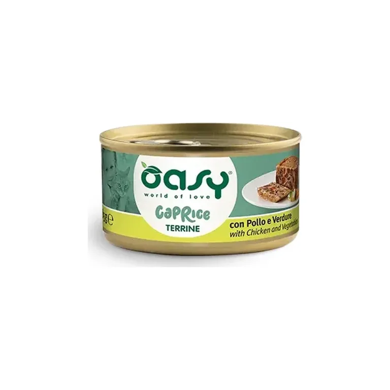 Вологий корм для котів OASY Caprice терин з куркою та овочами, 85 г