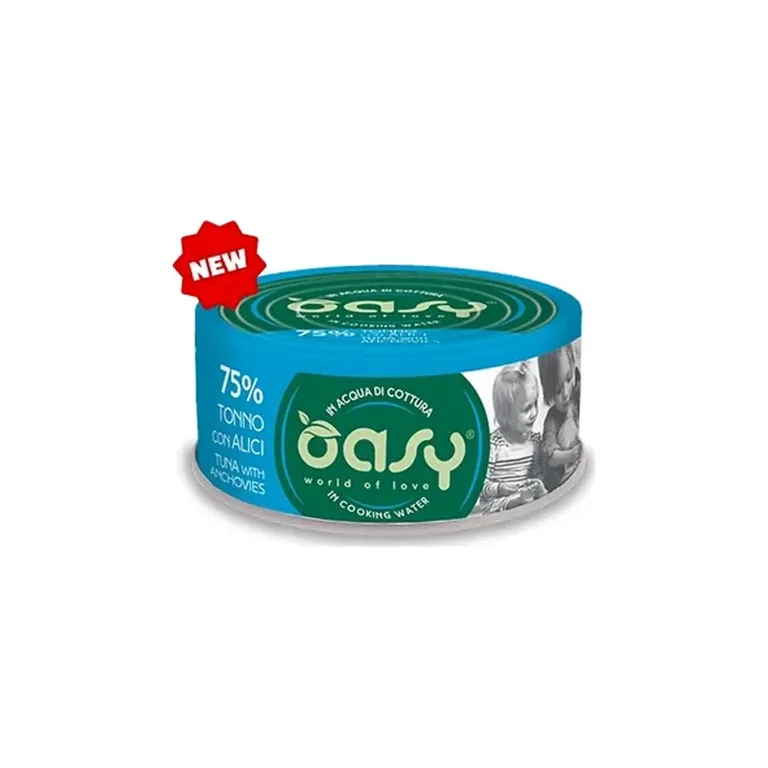 Вологий корм для котів OASY More Love з тунцем та анчоусами, 70 г