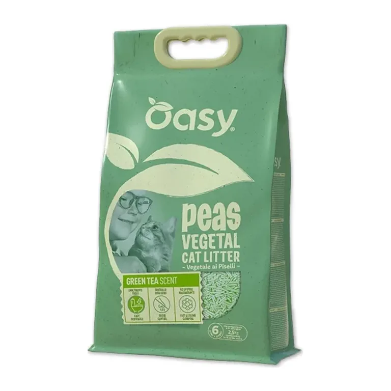Наповнювач для котячого туалету OASY Vegetal гороховий з ароматом зеленого чаю
