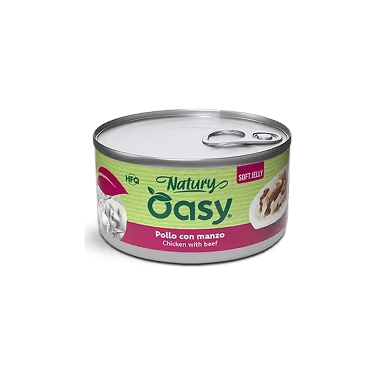 Вологий корм для котів OASY Natury Soft Jelly з куркою та яловичиною у желе, 85 г